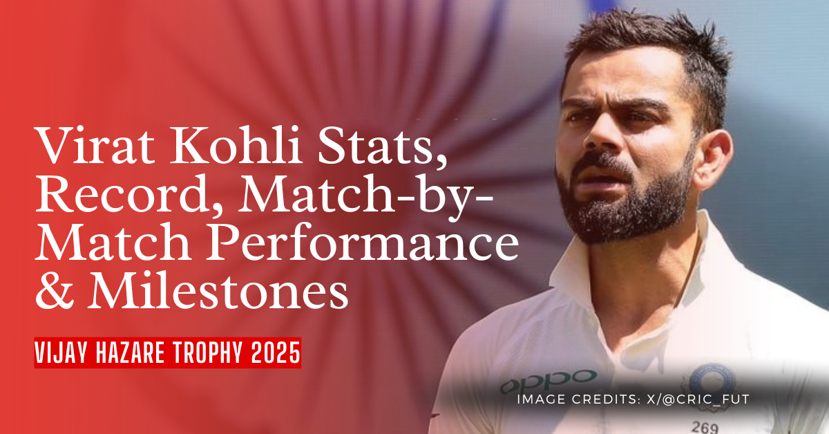 Virat Kohli Vijay Hazare Trophy Stats, Record, Match-by-Match Performance & Milestones